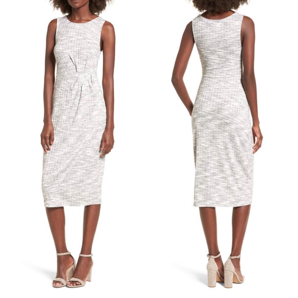 BP Heather Grey Gathered Waist Dress